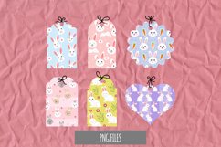Cute Rabbit Seamless Pattern Shaped Tags Product Image 1