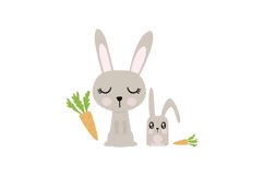 Cute Rabbits SVG Cut File Product Image 1