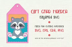 Cute Raccoon Card holder. Birthday Gift Card Holder 