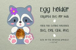 Cute Raccoon. Easter Egg Holder Template for cutting machines