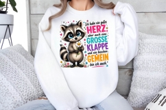 Cute Raccoon German Quote Sublimation PNG Design File Product Image 2