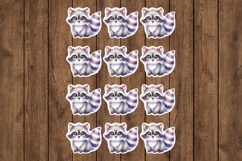 Cute Raccoon Printable Stickers - PNG Sticker Sheet