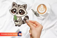 Cute Raccoon Sticker, Adorable Animal Sticker, Raccoon Decal Product Image 1