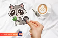 Cute Raccoon Sticker, Adorable Animal Sticker, Raccoon Decal Product Image 1