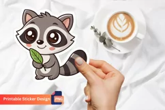 Cute Raccoon Sticker, Adorable Animal Sticker, Raccoon Decal Product Image 1