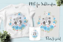 Cute raccoon sublimation Design for printing 