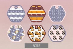 Cute Racoon Seamless Pattern Shaped Tags Product Image 1