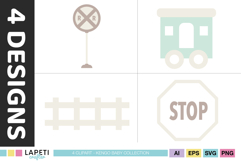 Cute railroad crossing sign clipart for train party printables.