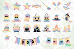 Cute Rainbow Halloween Bundle Clipart Product Image 2