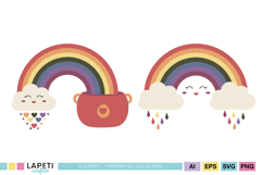 Cute rainbow cake topper graphics for celebrations
