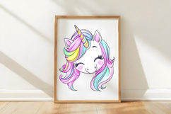 Cute Rainbow Unicorns Clipart Product Image 3