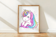 Cute Rainbow Unicorns Clipart Product Image 3
