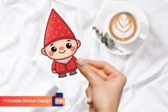 Cute Red Gnome Sticker, Adorable Red Gnome Sticker Product Image 1