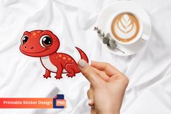 Cute Red Lizard Sticker, Lizard Animal Sticker, Lizard Art Product Image 1