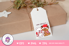 Christmas animals Reindeer and Polar bear hug snowman kawaii Product Image 4