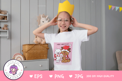 Christmas animals Reindeer and Polar bear hug snowman kawaii Product Image 5