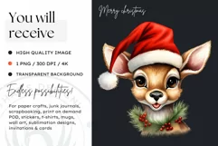 Cute Reindeer Christmas Animal PNG for Sublimation Product Image 3