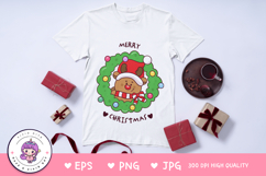 Cute reindeer clipart kawaii Christmas png Kid gift t shirt Product Image 2