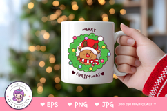 Cute reindeer clipart kawaii Christmas png Kid gift t shirt Product Image 5