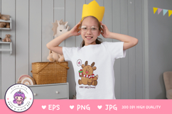 Cute reindeer clipart hoilding cake kawaii Christmas png Product Image 3