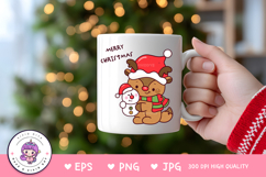 Christmas animals Reindeer hug Snowman kawaii cliparts png Product Image 3