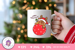 Cute Reindeer hug ball Christmas animals kawaii cliparts png Product Image 3