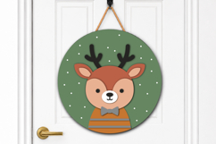 Cute Reindeer Round Sign SVG Product Image 2
