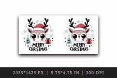 Cute reindeer Santa hat snowflakes presents Merry Christmas quote print 20 oz tumbler skinny mug wrap clipart t-shirt sublimation printable design