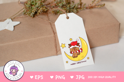 Christmas Reindeer on moon kawaii clipart png Cute cartoon Product Image 4