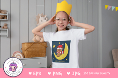 Christmas Reindeer on moon kawaii clipart png Cute cartoon Product Image 5