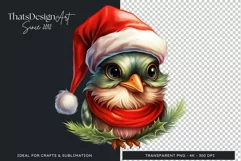 Cute Robin clipart, Christmas Animals PNG for Sublimation Product Image 4