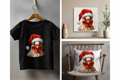 Cute Rooster Clipart Christmas Animals PNG for Sublimation Product Image 3