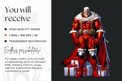 Super Santa Claus Clipart, Christmas PNG Sublimation V4 Product Image 2