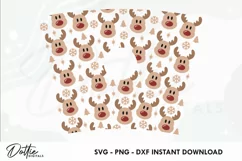 Rudolph Reindeer Starbucks 24oz Acrylic Tumbler Cup Wrap SVG Product Image 2