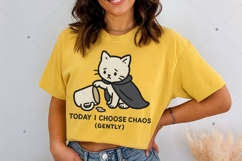 Cute Sad Cat PNG, Funny Cat PNG, Today I Choose Chaos Gently Product Image 4