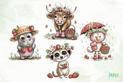 Cute Safari Animals with Strawberries Product Image 1