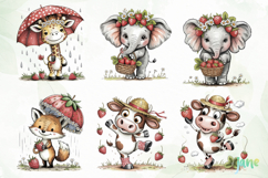 Cute Safari Animals with Strawberries Product Image 7