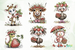 Cute Safari Animals with Strawberries Product Image 5