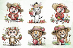 Cute Safari Animals with Strawberries Product Image 4