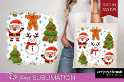 Cute Santa Xmas Tote Bag Christmas Tote Bag PNG Sublimation Product Image 1