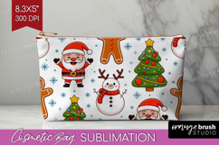 Cute Santa Xmas Cosmetic Bag Christmas Makeup Bag PNG Product Image 1