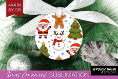 Cute Santa Xmas Ornament PNG Christmas PNG Sublimation Product Image 1