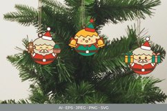 Cute Santa and Elf, Christmas Tree Decoration Set Product Image 2