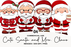 Cute Santa and Mrs. Claus Clipart Product Image 1