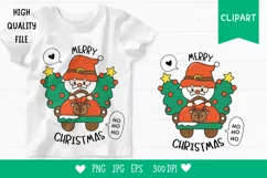 Cute Santa on car xmas tree Kawaii christmas png Product Image 1