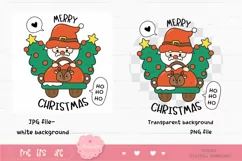 Cute Santa on car xmas tree Kawaii christmas png Product Image 2
