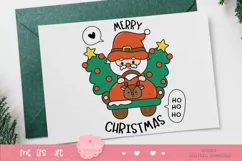 Cute Santa on car xmas tree Kawaii christmas png Product Image 4