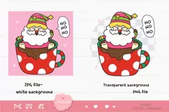 Colorful Santa clipart Kawaii Christmas clipart xmas cute Product Image 2