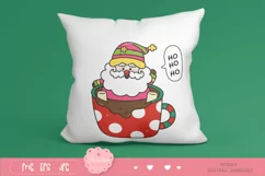 Colorful Santa clipart Kawaii Christmas clipart xmas cute Product Image 3