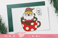 Colorful Santa clipart Kawaii Christmas clipart xmas cute Product Image 4